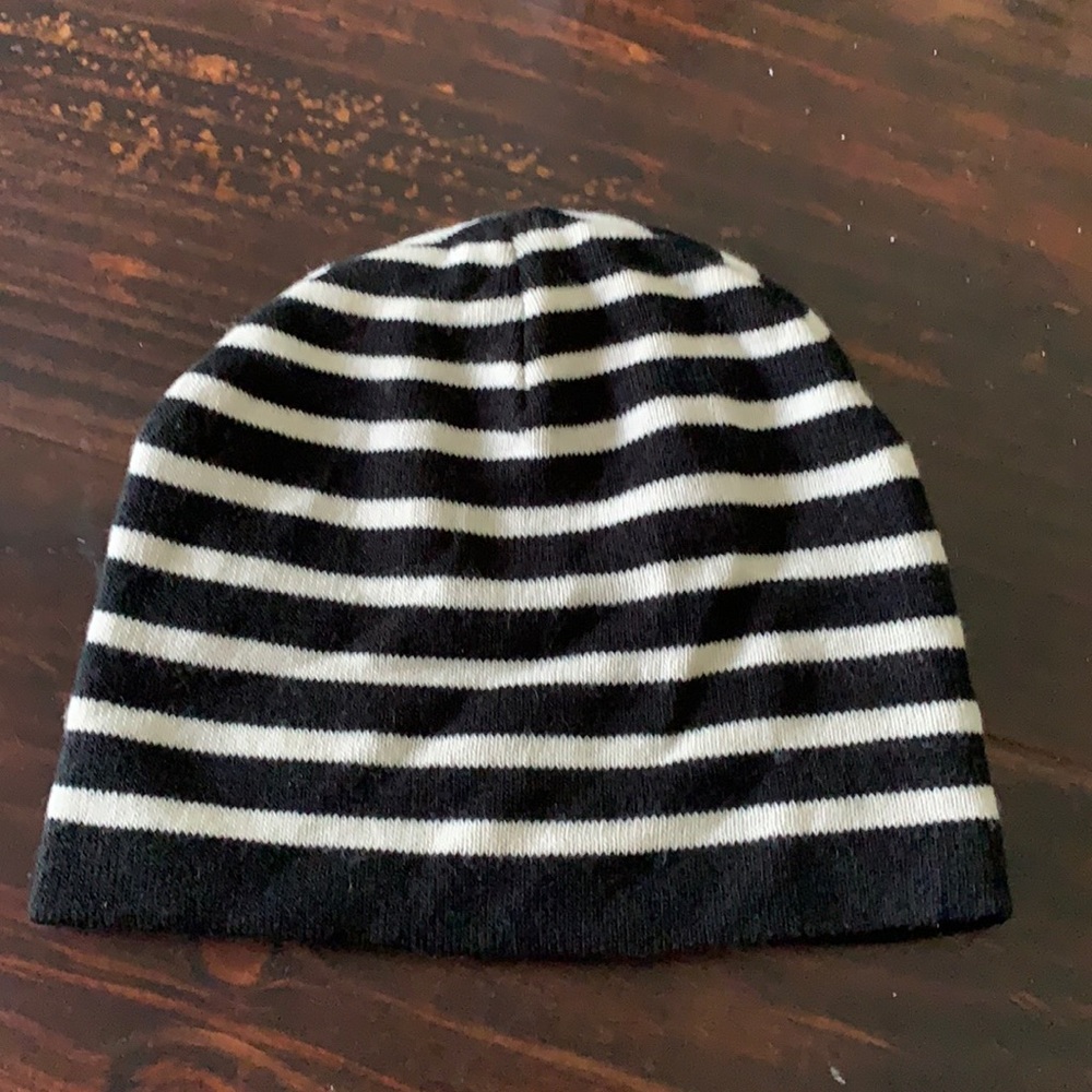 Black and white beanie